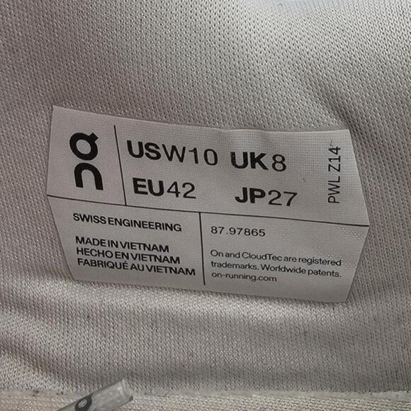 On Running Cloudrift Ivory Heather Womens 10 Olive Green Creme Running Shoes - Picture 7 of 8